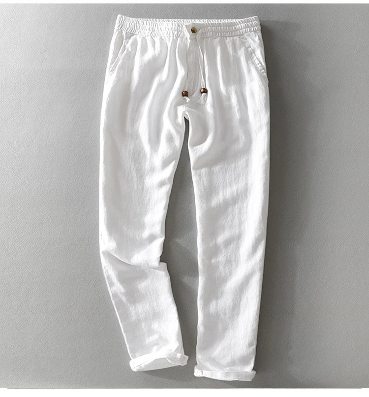 Мужские весенние и осенние модные брендовые в японском стиле винтажные белье сплошной цвет прямые повседневные мужские штаны белые брюки