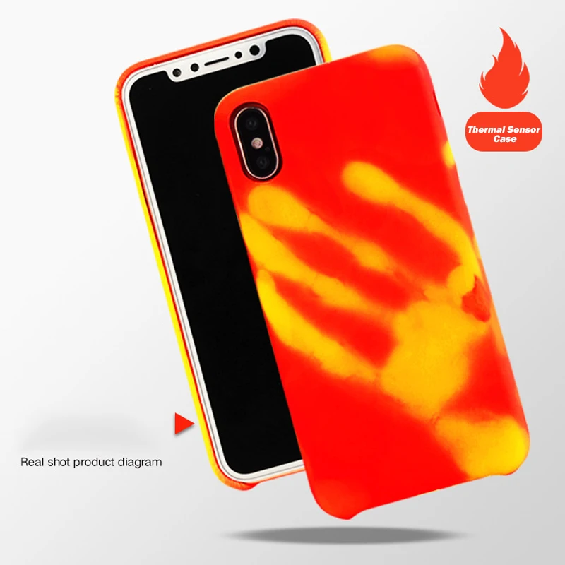 

Thermal Sensor Phone Cases for iphone X change color with temperature Silicone case For iphone 6 6splus 7 8plus protective cover