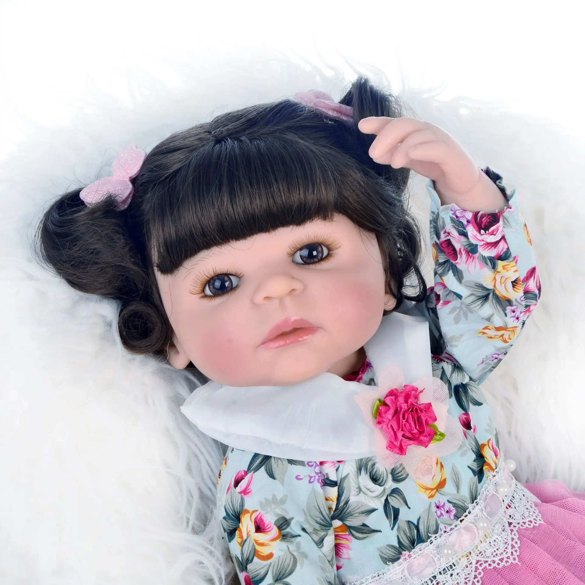 Кукла Bebes reborn 55 см полная силиконовая кукла reborn baby Очаровательная Реалистичная кукла Bonecas girl menina Сюрприз подарок l. o. l кукла