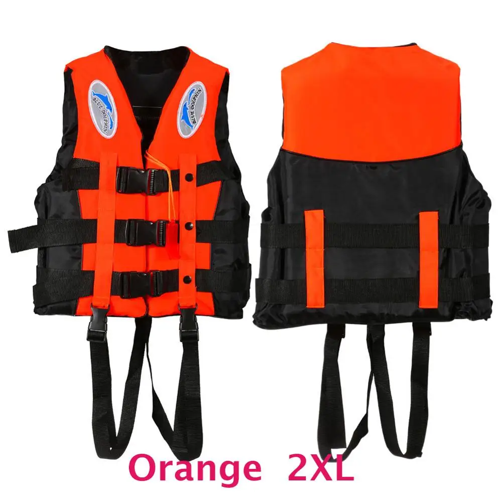 Взрослый спасательный жилет купальники спасательные жилеты куртки со свистком для водных видов спорта мужская куртка для плавания на лодках дрейфующий пиджак - Цвет: Orange XXL