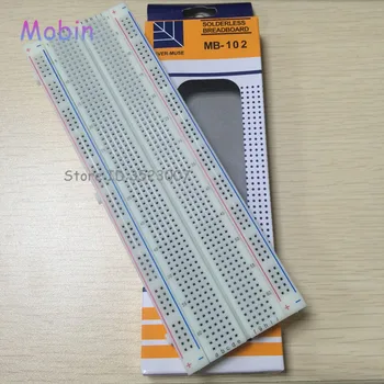 

10PCS/LOT Breadboard 830 Point Solderless PCB Bread Board MB-102 MB102 Test Develop DIY White Best quality Free shipping