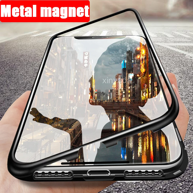 Горячая 360 Магнитная Адсорбция чехол для iPhone X/XS/XR/XMAX закаленное стекло с магнитом крышка и оболочка