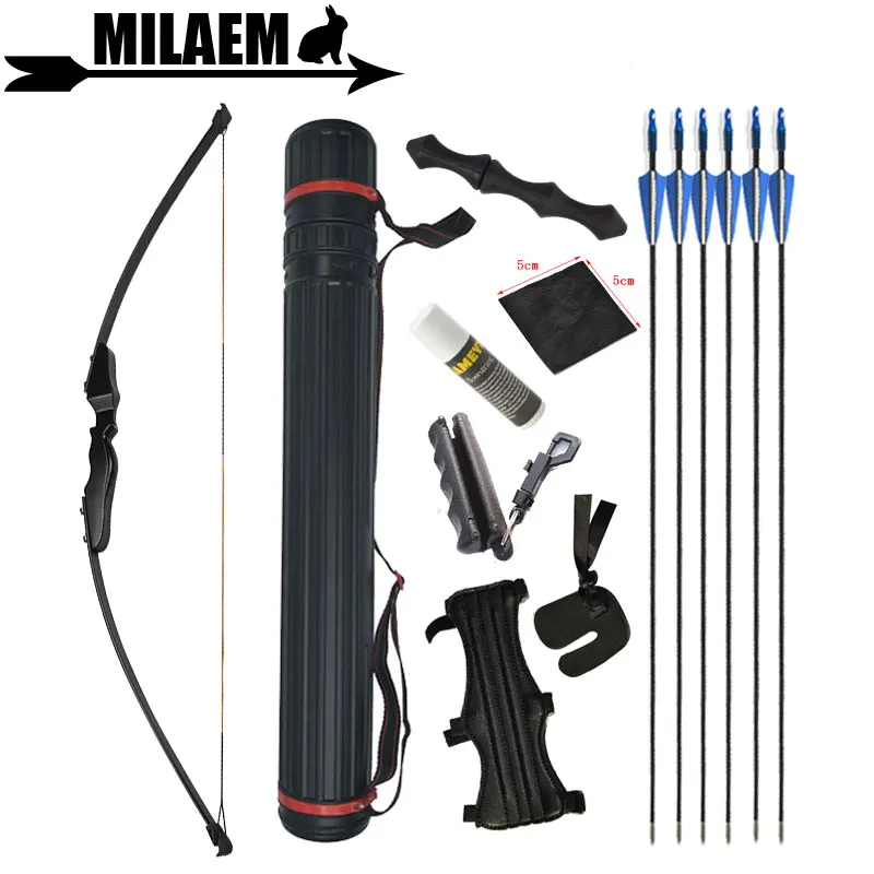 Preise 40lbs Bogenschießen Recurve Bogen Set Gerade Bogen Hohe Festigkeit Fiberglas Ausbildung Schießen Zubehör