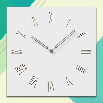 

European Simple Wooden Wall Clock Modern Design Quartz Mute Wood Hanging Wall Watch Large Home Decor