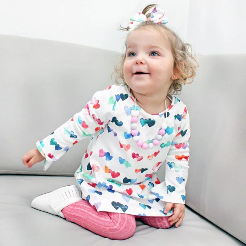 

Cute Love Printed Girls Patterned Long T-shirts Tops 2019 New Spring Kids Girl Long Top Clothes Children's Sweatshirts