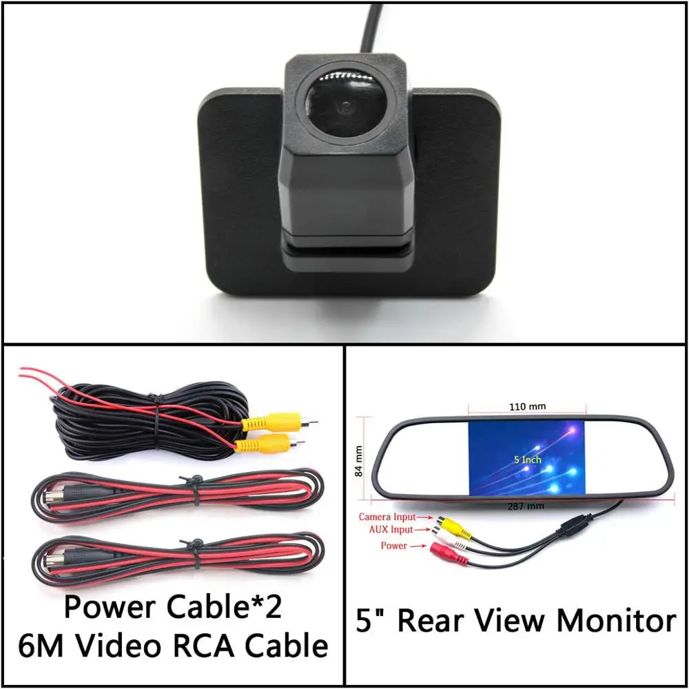 Full HD камера заднего вида для Mazda 2 DEMIO DJ- CX-3 парковочное зеркало монитор водонепроницаемый - Название цвета: Cam N 5 inch Mirror
