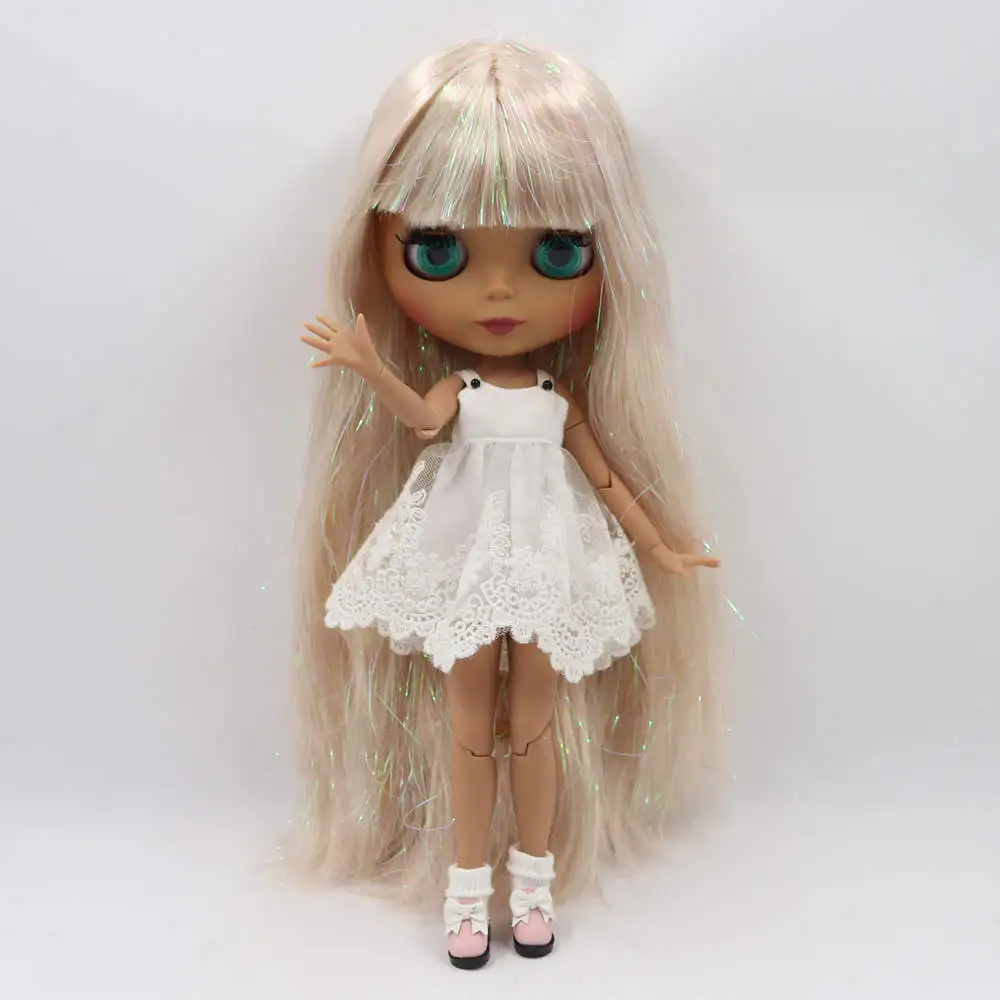Blyth кукла 30 см темная кожа матовое лицо флэш смешанные золотые прямые волосы 1/6 шарнир тело ледяной SD DIY Высокое качество игрушки подарок - Цвет: suit doll