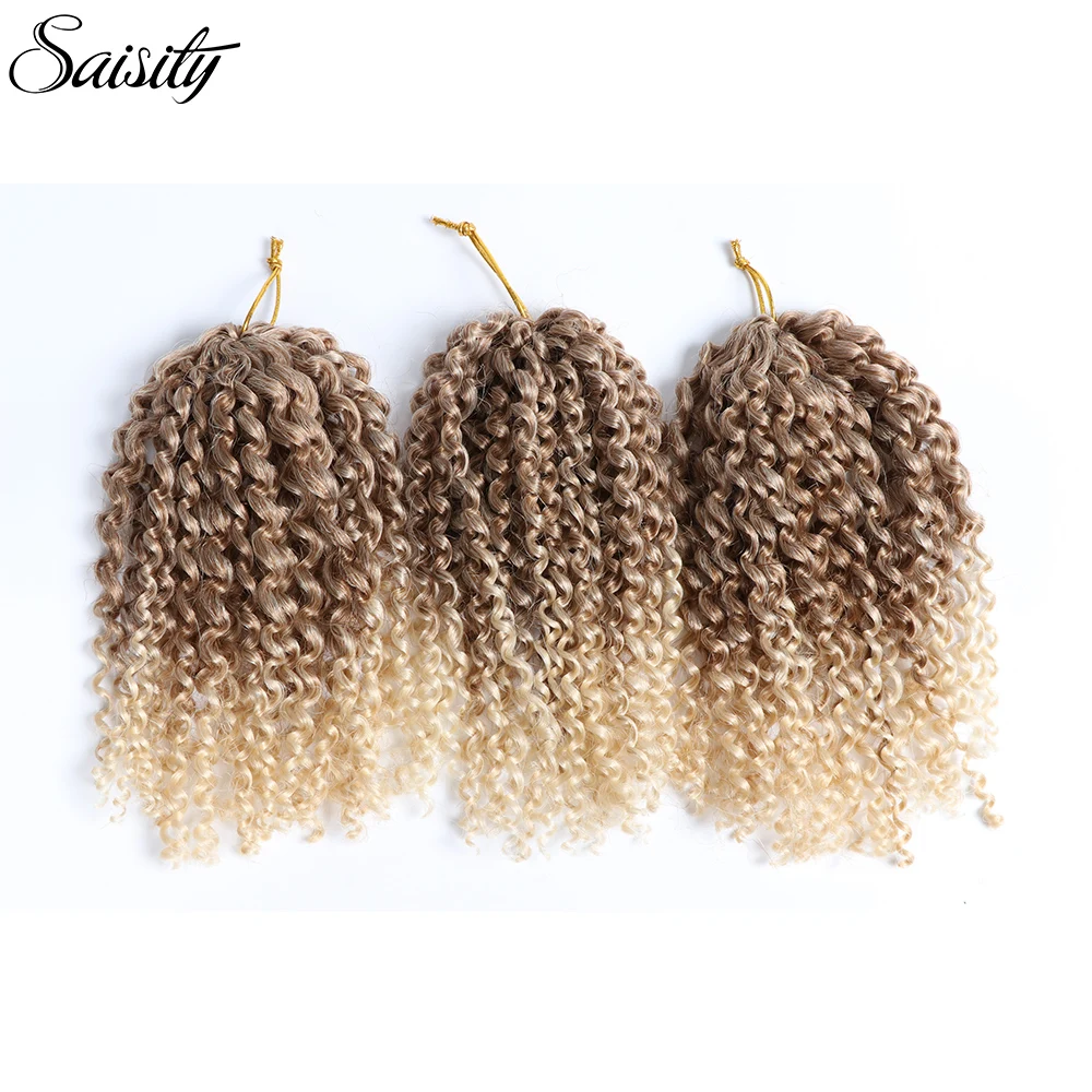 Saisity crochet braid hair marlybob curly crochet hair braiding hair synthetic ombre hair extensions afro kinky curly african