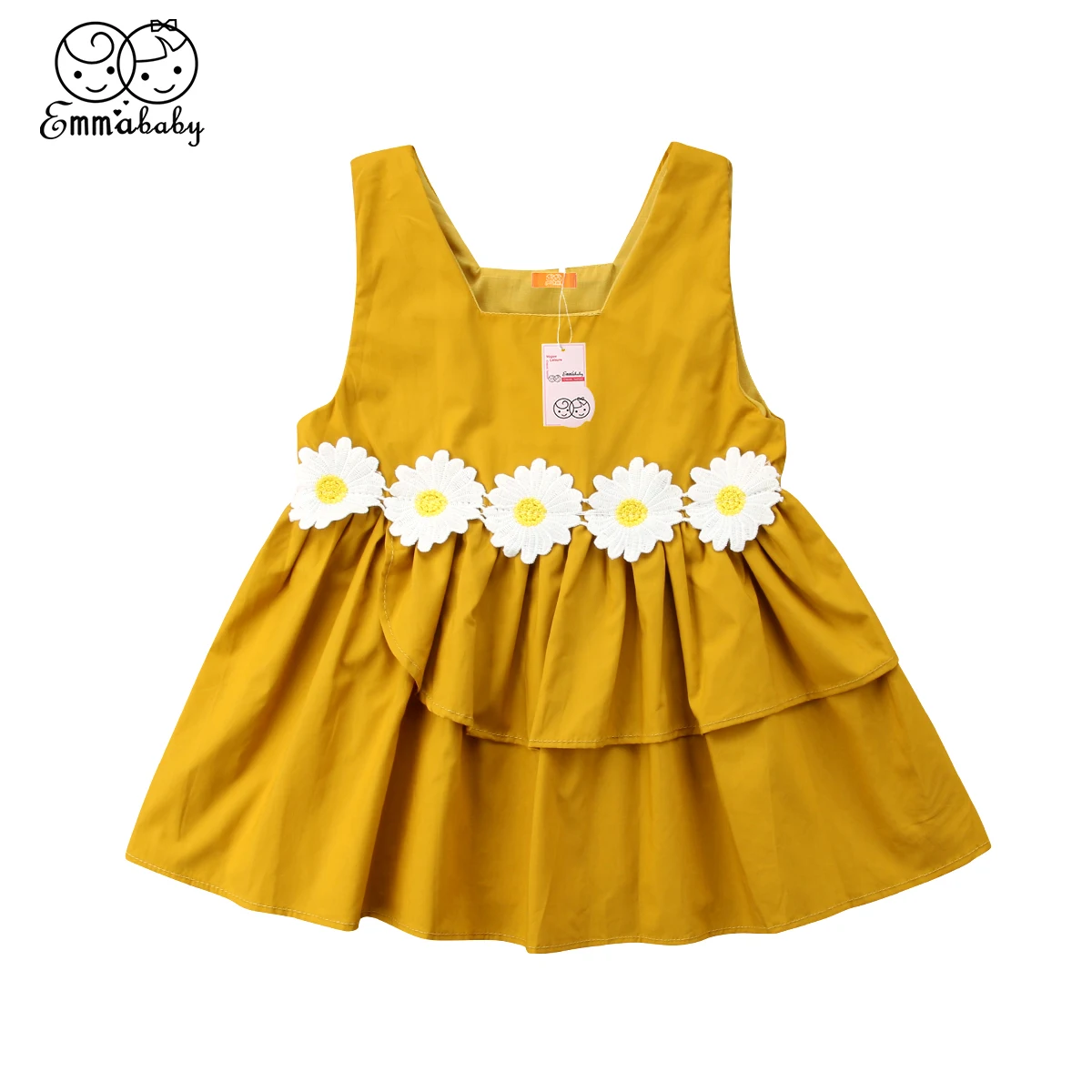 

Emmababy Girl Dress Kids Birthday Wedding Bridesmaid Waist Floral Gown Formal Pageant Flower Dresses
