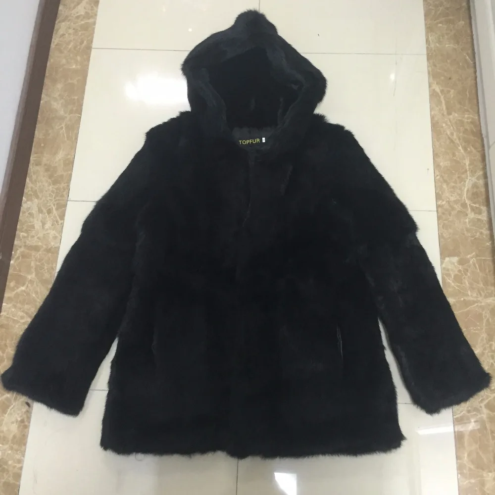 Mode Factorytsr19 grassgrey Nouveau Naturel Capuchon Veste De Black Femmes À 2018 Peau Lapin Réel Tout Complet Capot Pelt Fourrure Vrai Manteau yellowgrass ybYf76gv