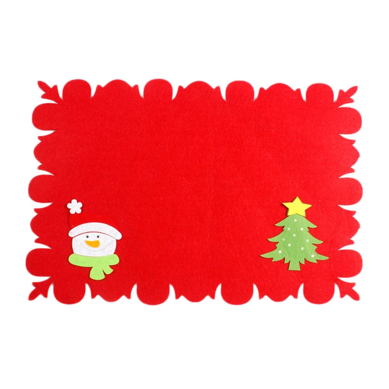 2018 New Christmas New Year Exquisite Table Placemat Pad Non-woven Fabric Table Mat 3 Styles