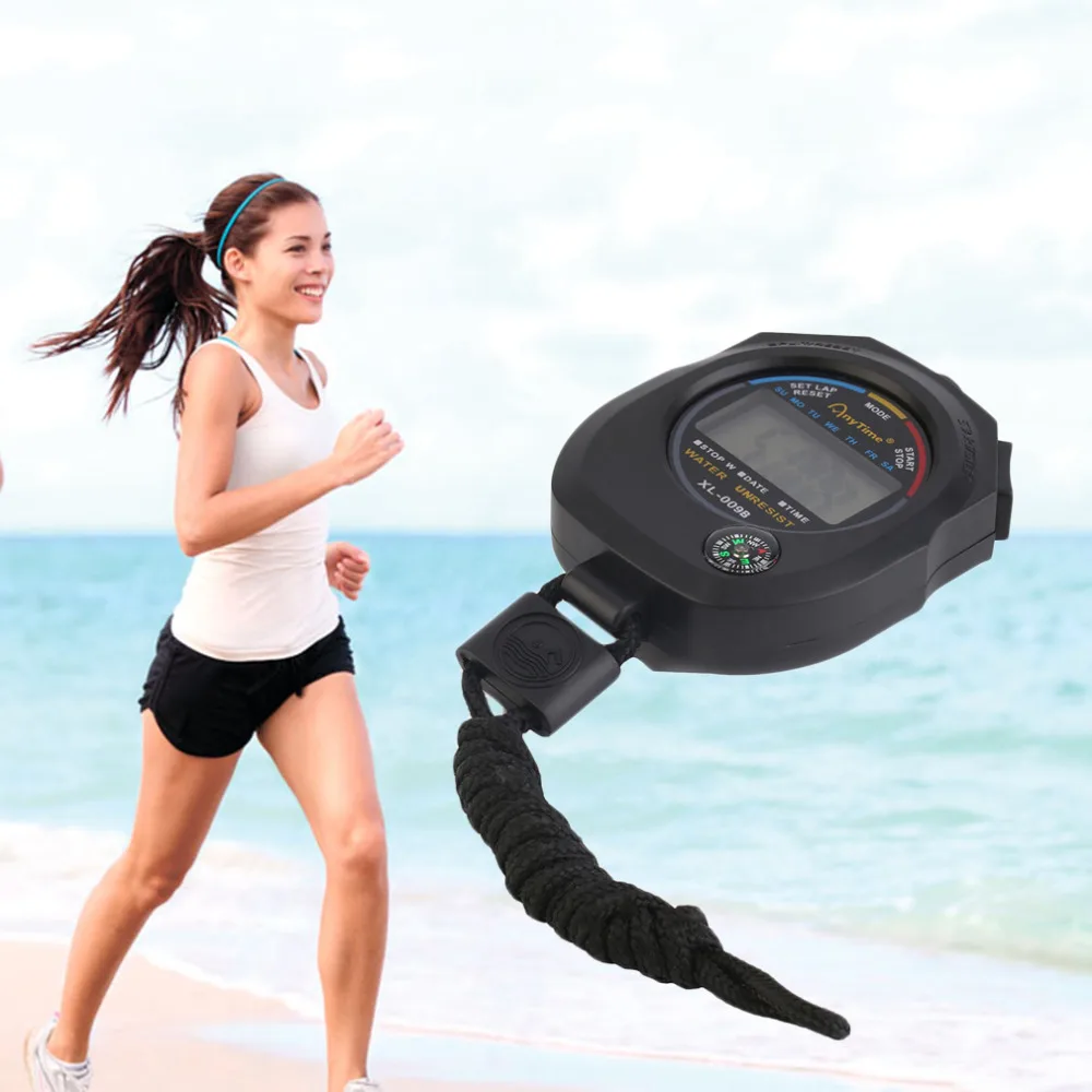 

New Sports Stopwatch Professional Handheld Digital LCD Sports Stopwatch Chronograph Counter Timer with Strap hot selling