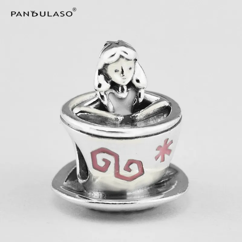 

Alice in Wonderland Teacup Silver Beads for Jewelry Making Cartoon Silver 925 Jewelry DIY Beaded Beads for Women Charm Bracelets