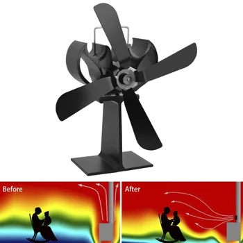 

4 Blades Thermal Power Fireplace Stove Fan Heat Powered Wood Stove Fan for Wood/Log Burner
