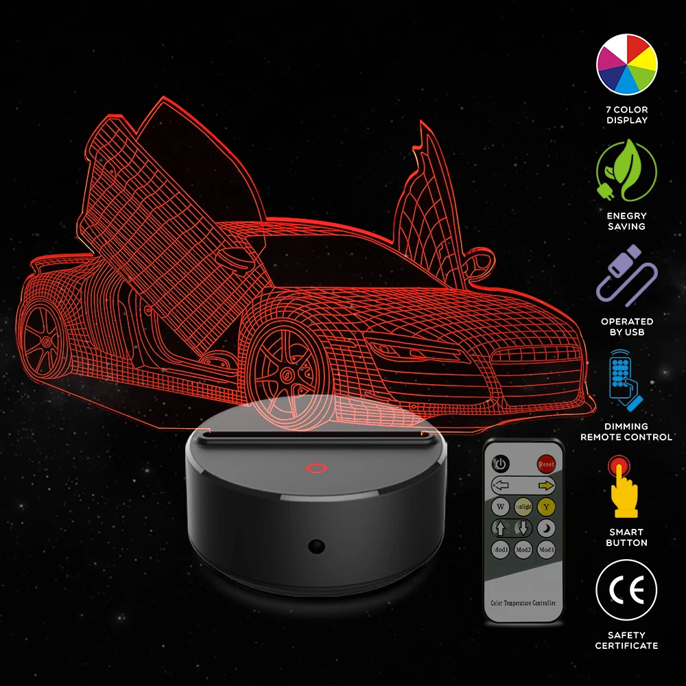 3D Snooze Dog lamp Night Light Touch Table Desk Optical Illusion Lamps 7 Color Changing Lights Home Decoration Xmas Birthday Gift