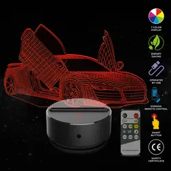 Открытый Автомобильный Дверной 3D светодио дный светодиодный ночник 7 цветов USB голограмма Декор лампа настольная лампа день рождения