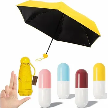 

Five Fold Mini Pocket Capsule Umbrella Lightweight Cute Small Umbrella Rain Women Bright Color Summer Portable Travel Umbrellas