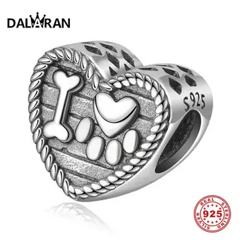 

DALARAN DIY Original Bracelet Animal Footprints Charms 925 Sterling Silver Beads Necklace For Jewelry Making Handmade Women Gift