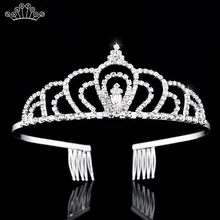 Стразы Кристалл Диадемы и короны свадебная прическа аксессуары серебряный цвет волосы ювелирные изделия на волосы подарок на день рождения