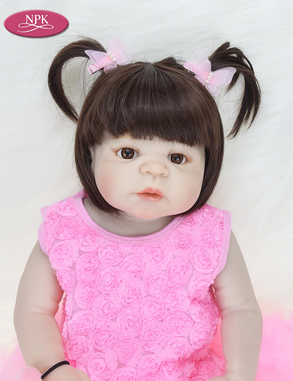 NPK 57CM Full Body Silicone Real Reborn Baby Girl Doll Toys Realisitic Newborn Lifelike Babies Princess Doll Menina Bebe Bonecas (7)