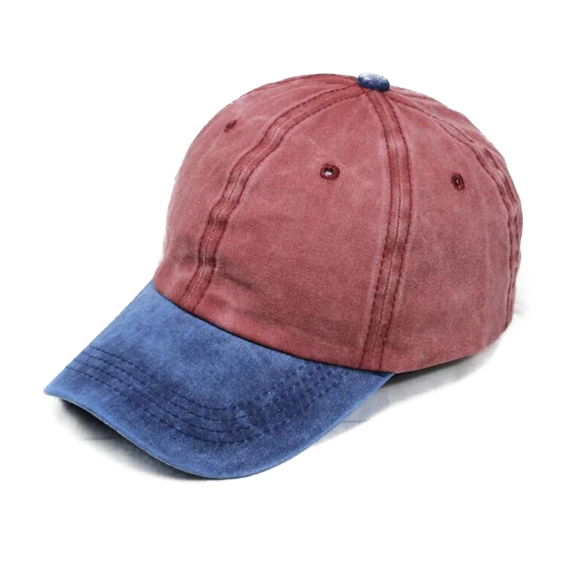 

SUOGRY Adjustable Color Matching Baseball Cap Washed Cotton High Quality Unisex for Couple Leisure Fashion Cap Dad Hats