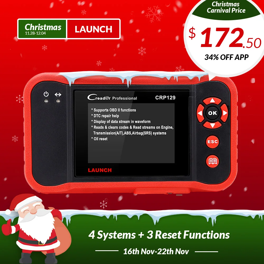 

Launch Creader CRP129 Professional obd2 EOBD Diagnostic Scanner ENG/AT/ABS/SRS + EPB SAS Oil reset CRP 129 Auto Code Reader tool