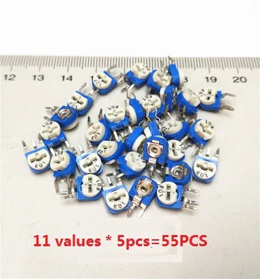 

100R~1M (65PCS=13 values*5pcs) RM063 potentiometer kit adjustable resistor SET 102 1K/103 10K/ 501/201/202/502/203/503/104 R/K