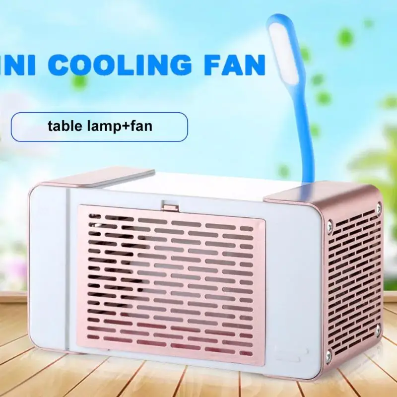 

Adjustable 2 USB Port Air Conditioning Fan LED Mini Air Conditioner Air Cooler Summer Cooling Device Air Purifier Humidifier