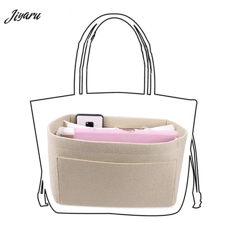 

2019 Exclusive Felt Cloth Insert Bag Organizer Makeup Handbag Organizer for Neverfull Travel Inner Purse Portable Cosmetic Bags