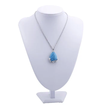 

1PCS Necklace Chain Jewelry White Sponge Display Bust Holder Stand 11x8"