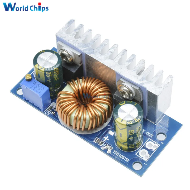 

DC-DC Boost Converter Non-isolated Step-Up Power Supply Module With Heat Sink Adjustable 4.5V-32V to 5-42V 6A