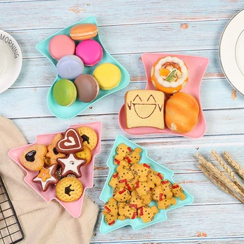 

Christmas Plate Plastic Plate Snack Dishes Cake Tray Set Stocking Western Platos Relish Dessert Plate Dinnerware Vajillas Platos
