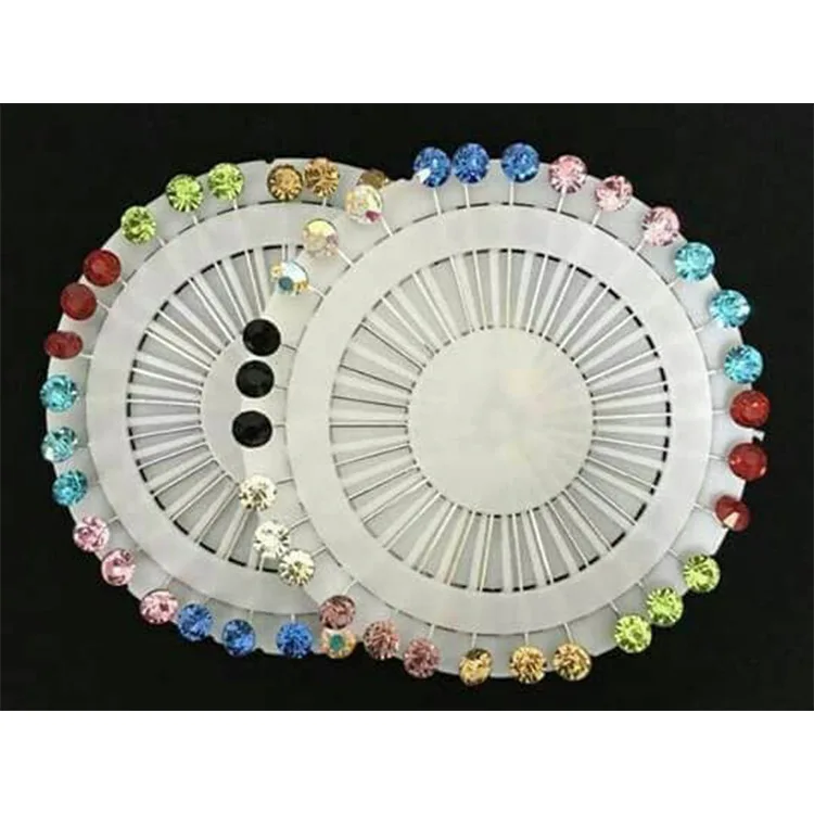 

women rhinestone crystal muslim scarf pin hijab clips accessories geometric scarf stick bouquet pin mixed color 60pcs/lot