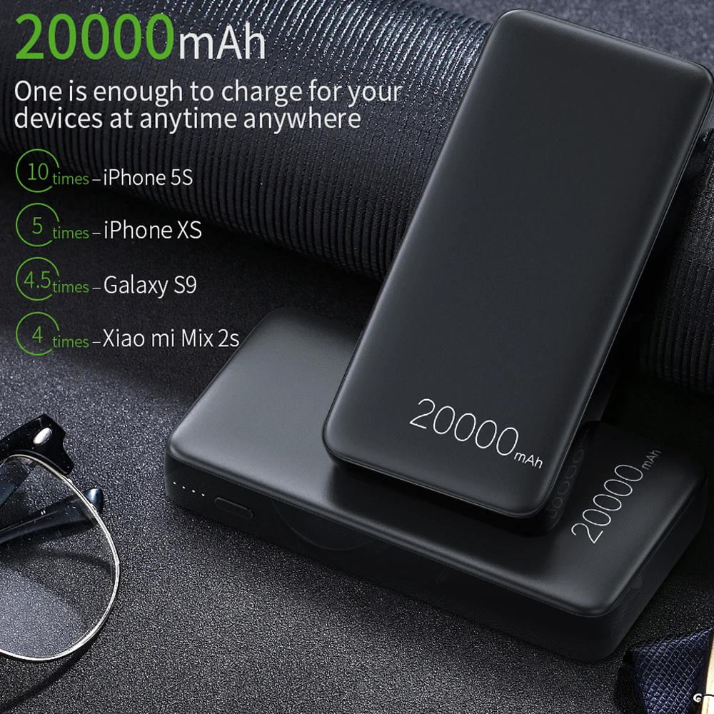 Портативное зарядное устройство Essager 20000 мА/ч для быстрой зарядки 3,0 USB C PD 20000 мА/ч для iPhone 11 Pro Max Xiaomi Mi 9 8