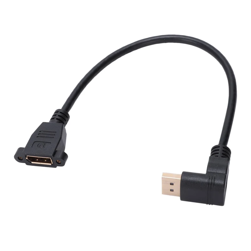 Кабель Displayport папа-Мама, 2,0 Версия 30 см(1 фута) позолоченный 90 градусов Displayport Dp папа-мама с винтовым отверстием
