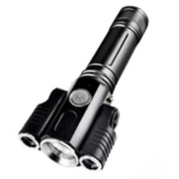 

Aluminum Alloy Multi-Function Strong Light Triple Head Aircraft Flashlight Outdoor Lighting Night Riding Outdoor Lighting