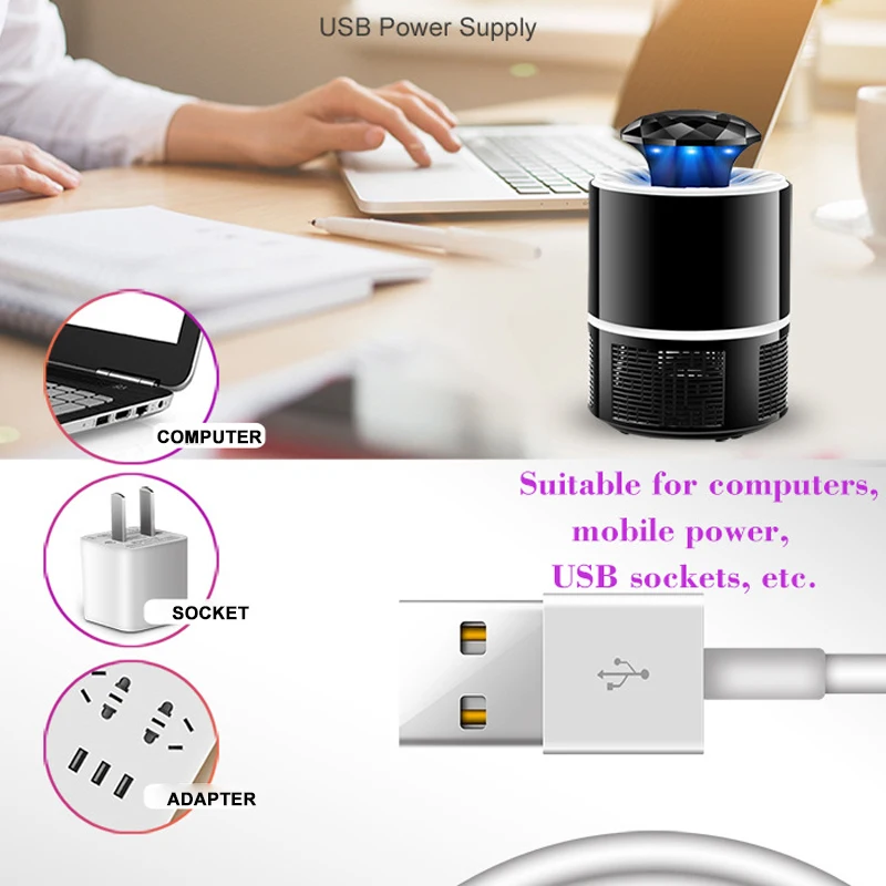 Антимоскитная лампа Москитная USB Zapper летающие насекомые Мода 5 Вт креативный
