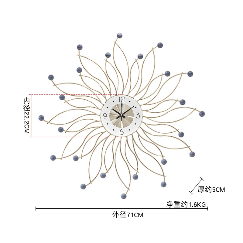 71 см, креативные настенные часы в скандинавском стиле, современный дизайн, бесшумные часы для ресторана, дома, модные декоративные кварцевые часы, большие часы на стену - Цвет: D    7171cm
