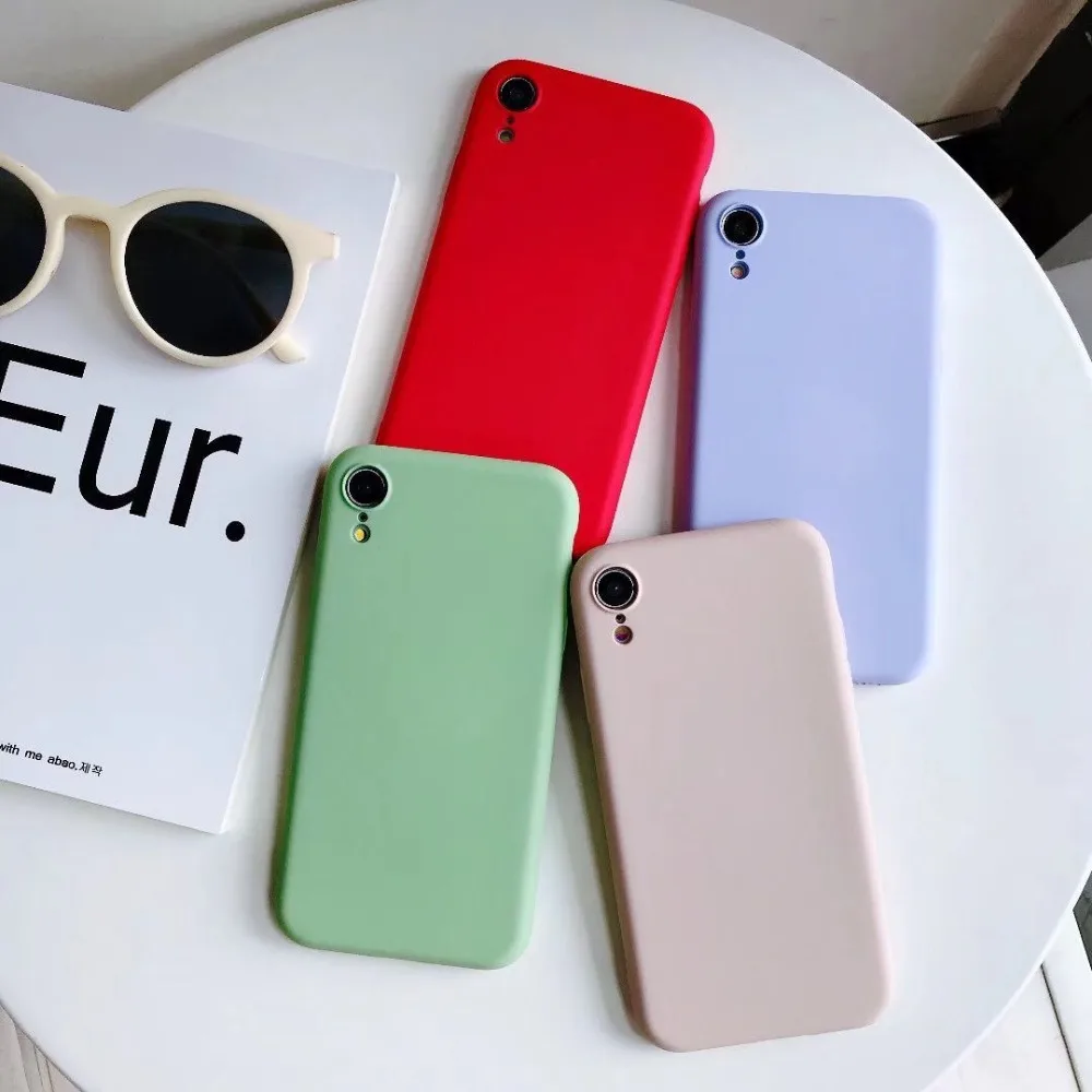 

Original For Funda iPhone 8 Case Liquid Silicone Silky Soft TPU Back Protective Cover For iPhone 7 6S 6 8 Plus X XR XS Max Phone