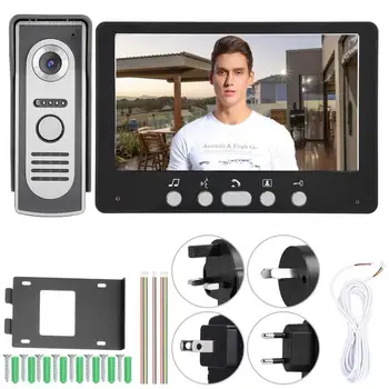 

Black 7in TFT Camera Monitors Video Doorbell Intercom Night View System 815m11 110-240V