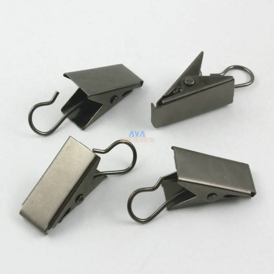 50 Pieces 39x11mm Gunmetal Hook Clips for Curtain Drapery