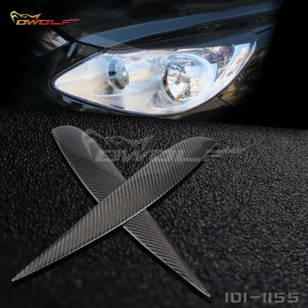 Carbon Fiber Headlight Eyebrow Eyelid Cover for Vauxhall Opel Corsa D