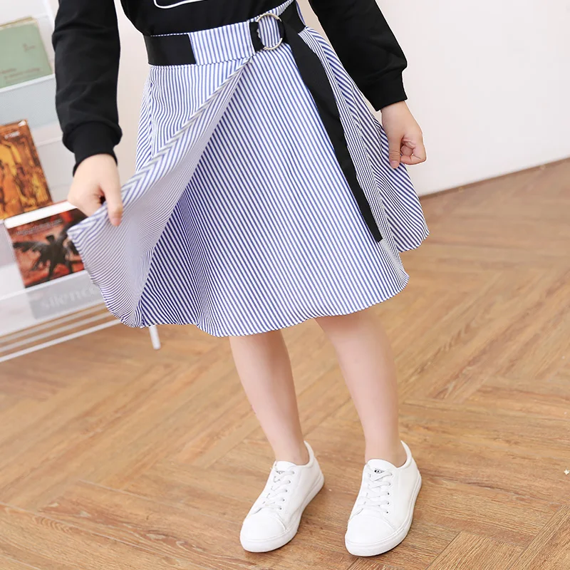 2017 джинсовая юбка для девочек милая школьная одежда подростков Saia детей 56789 10 11 12