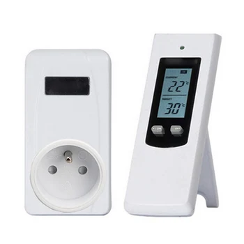 

JRGK Wireless Thermostat RF EU Plug Temperature Controller LCD Thermostats Thermoregulator Display With Green Backlight