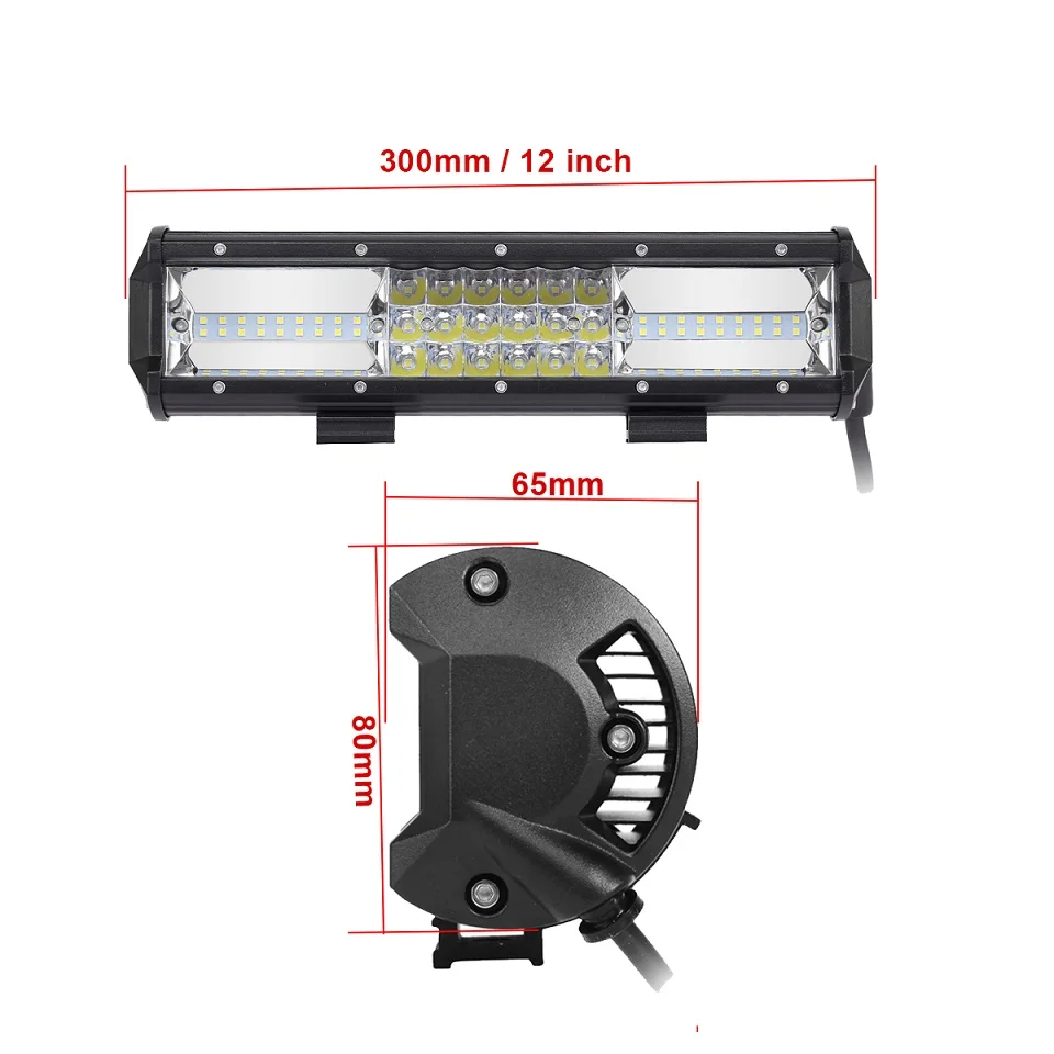 Z& L 4-31 дюймов внедорожный 12 В 24 В светодиодный светильник бар автомобильный Трактор Лодка внедорожный 4WD 4X4 грузовик внедорожник ATV COMBO внедорожный Вождение противотуманная Рабочая лампа - Цвет: 12INCH COMBO