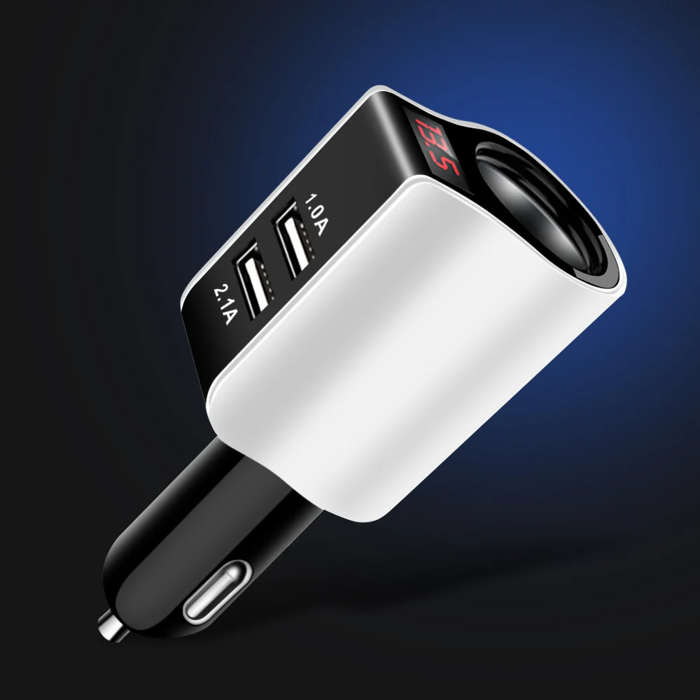 Crouch Переходник USB для зарядки в машине для iPhone samsung светодиодный экран Зажигалка двойной USB Автомобильное зарядное устройство 2.1A зарядка для мобильного телефона микро кабель