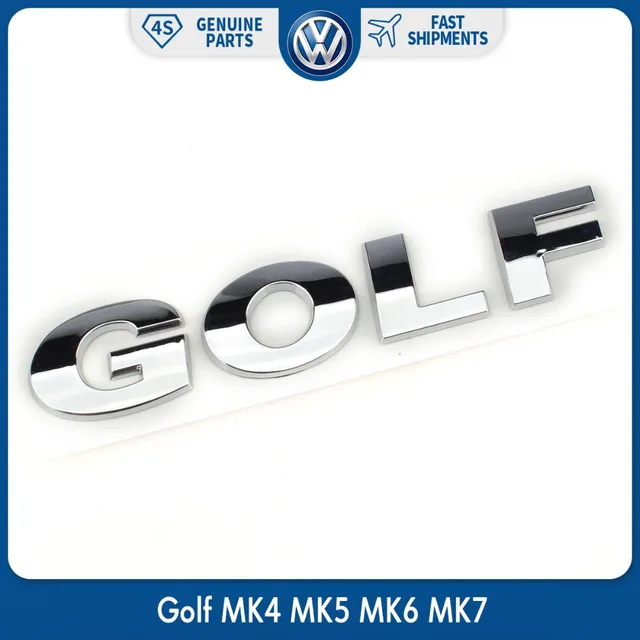 US $5.99 OEM Car Rear Trunk Lid Chrome Silver GOLF Emblem Sticker Badge Logo for VW Volkswagen ABS Decal