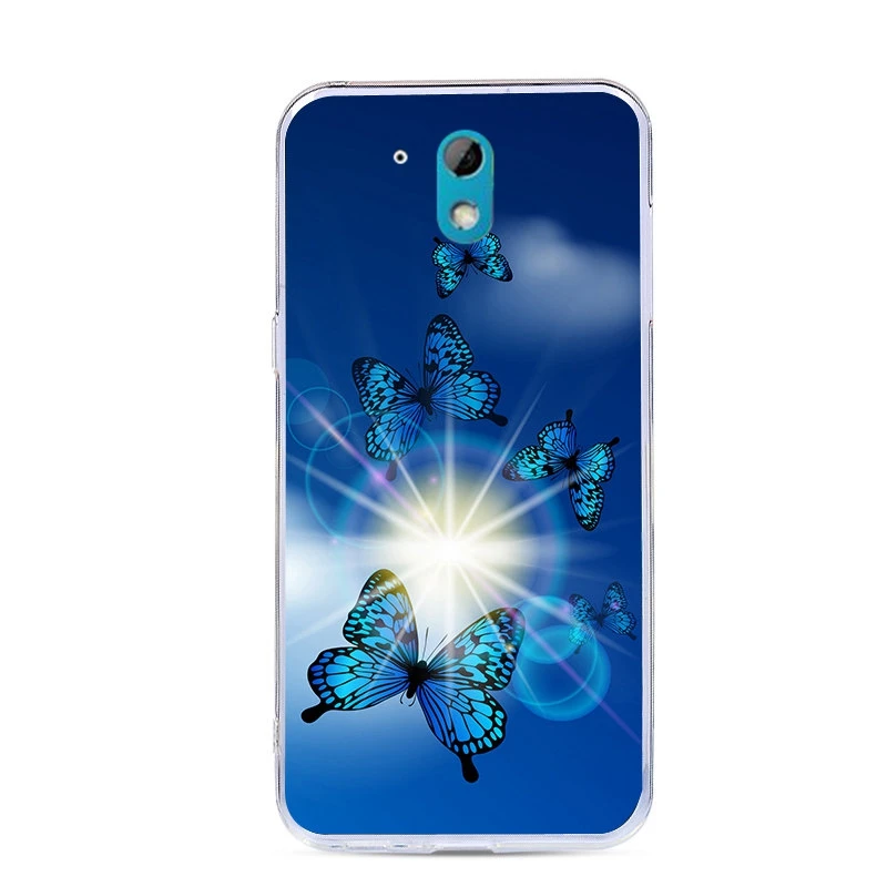 Чехол для HTC Desire 526 526G + 326 326G с двумя Sim картами цветные цветы кожаная задняя крышка