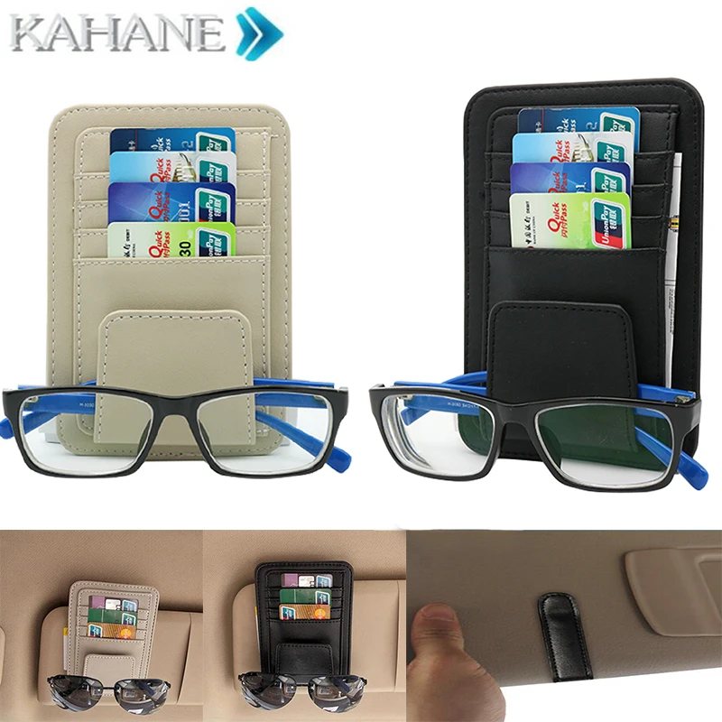 Car Vehicle Sun Visor Sunglasses Glasses Holder Clip Credit Card Ticket
