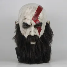 Новая игра God of War 4 Kratos маска с бородой для взрослых мужчин Косплей Ужасы латексные маски шлем Хэллоуин Страшные вечерние реквизиты